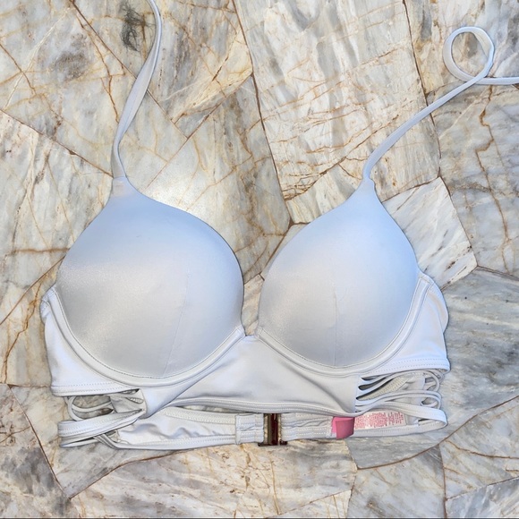 32B Small 2 Piece Set Swim Bombshell Longline Bikini White Adds two cup sizes - Picture 13 of 16